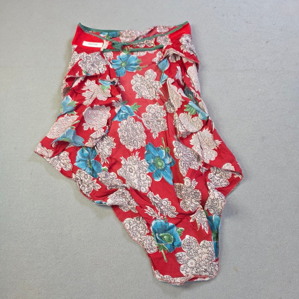 Vintage Arlis Red Floral Tap Pants Distressed Mid Century Lounge Shorts Salvage
